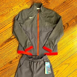 NWT! Speedo Youth Tech Warm Up Jacket and Pants Youth Small